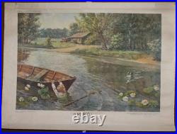 1959 Soviet Russian impressionist river landscape poster canvas print