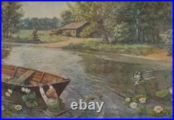 1959 Soviet Russian impressionist river landscape poster canvas print