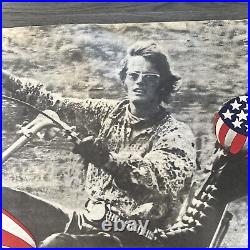 1969 XL Poster Peter Fonda Easy Rider Movie Hippie Biker With Color 28.5x46.5