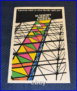 1972 Original Cuban Silkscreen Movie Poster. We have no right to wait. Color tower