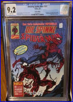 1992 Marvel Amazing Spider-man #361 Cgc 9.2 1st Carnage Key Rare German Low Pop