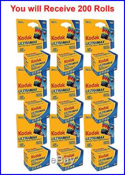 200 Rolls- Kodak Ultramax 400 GC 135-36 35mm Film Color Print Carded Fresh 2022
