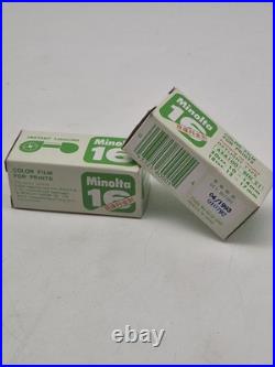 2x Minolta 16mm 2 Color Print Film Cartridges C-41 Expired April 1993 2x Minolta 16mm 2 Color Print Film Cartridges C-41 Expired April 1993