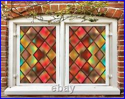 3D Color 1375NAN Window Film Print Sticker Cling Stained Glass UV Block Fay