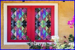 3D Color 1422NAN Window Film Print Sticker Cling Stained Glass UV Block Fay