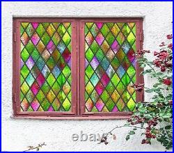 3D Color 5787NAN Window Film Print Sticker Cling Stained Glass UV Block Fay