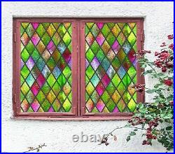3D Color 578NAN Window Film Print Sticker Cling Stained Glass UV Block Fay