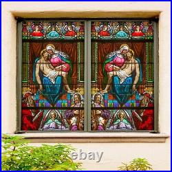3D Color Angel B237 Window Film Print Sticker Cling Stained Glass UV Block Amy