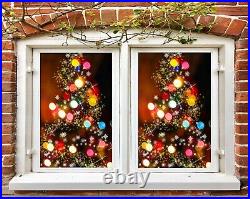 3D Color B018 Christmas Window Film Print Sticker Cling Stained Glass Xmas Zoe