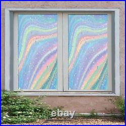 3D Color B995 Window Film Print Sticker Cling Stained Glass UV Block Sin