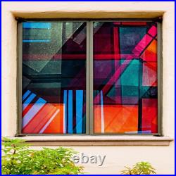 3D Color Block B49 Window Film Print Sticker Cling Stained Glass UV Block Sin 3D Color Block B49 Window Film Print Sticker Cling Stained Glass UV Block Sin