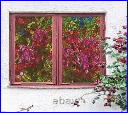 3D Color Block B948 Window Film Print Sticker Cling Stained Glass UV Block Sin