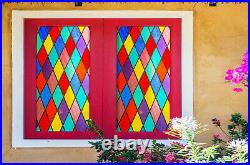 3D Color Brick ZHUA733 Window Film Print Sticker Cling Stained Glass UV