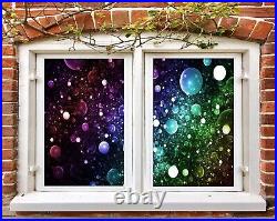3D Color Circle B819 Window Film Print Sticker Cling Stained Glass UV Block Sin
