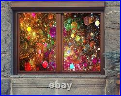 3D Color Circle B882 Window Film Print Sticker Cling Stained Glass UV Block Sin