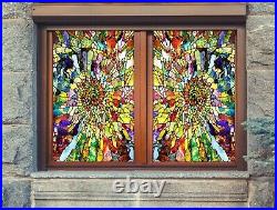 3D Color Circle D260 Window Film Print Sticker Cling Stained Glass UV Block Amy