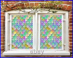 3D Color Circle I628 Window Film Print Sticker Cling Stained Glass UV Block Amy