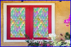 3D Color Circle I628 Window Film Print Sticker Cling Stained Glass UV Block Amy