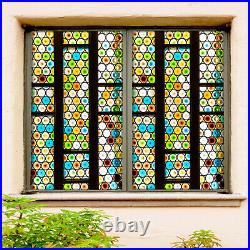 3D Color Circle ZHUB824 Window Film Print Sticker Cling Stained Glass UV Block