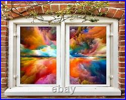 3D Color Cloud B943 Window Film Print Sticker Cling Stained Glass UV Block Zoe