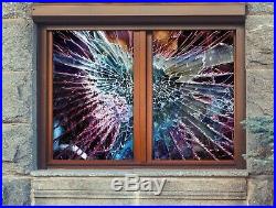 3D Color Crack D516 Window Film Print Sticker Cling Stained Glass UV Block Amy