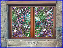 3D Color Dots B578 Window Film Print Sticker Cling Stained Glass UV Block Amy