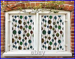 3D Color Dots B649 Window Film Print Sticker Cling Stained Glass UV Block Amy