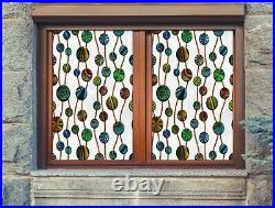 3D Color Dots I649 Window Film Print Sticker Cling Stained Glass UV Block Amy