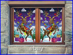 3D Color Fawn ZHUA734 Window Film Print Sticker Cling Stained Glass UV