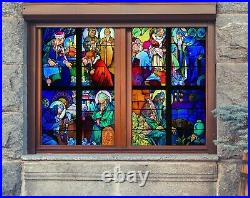 3D Color Figure A442 Window Film Print Sticker Cling Stained Glass UV Sinsin