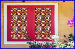 3D Color Flower 36NAO Window Film Print Sticker Cling Stained Glass UV Block Fay