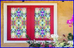 3D Color Flower D89 Window Film Print Sticker Cling Stained Glass UV Block An