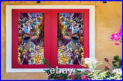 3D Color Flower Pattern ZHUA135 Window Film Print Sticker Cling Stained Glass UV 3D Color Flower Pattern ZHUA135 Window Film Print Sticker Cling Stained Glass UV