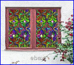3D Color Flower Shape ZHUA085 Window Film Print Sticker Cling Stained Glass UV