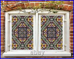 3D Color Frame D208 Window Film Print Sticker Cling Stained Glass UV Block Amy