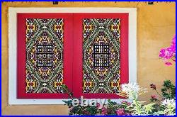 3D Color Frame D208 Window Film Print Sticker Cling Stained Glass UV Block Amy