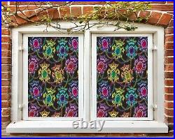 3D Color Gem A598 Window Film Print Sticker Cling Stained Glass UV Zoe