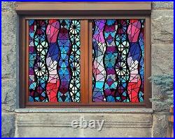 3D Color Geometry R151 Window Film Print Sticker Cling Stained Glass UV Su