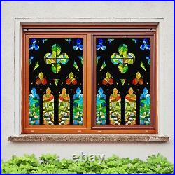 3D Color Graphics A132 Window Film Print Sticker Cling Stained Glass UV Zoe