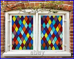 3D Color Graphics I22 Window Film Print Sticker Cling Stained Glass UV Block Amy