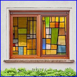 3D Color Grid B502 Window Film Print Sticker Cling Stained Glass UV Block Amy