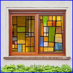 3D Color Grid B502 Window Film Print Sticker Cling Stained Glass UV Block Amy 3D Color Grid B502 Window Film Print Sticker Cling Stained Glass UV Block Amy
