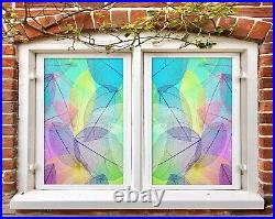 3D Color Leaf A13 Window Film Print Sticker Cling Stained Glass UV Sinsin