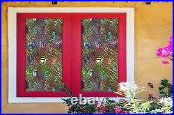 3D Color Leaves D383 Window Film Print Sticker Cling Stained Glass UV Block Amy