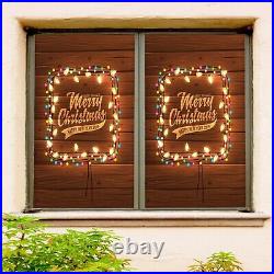 3D Color N325 Christmas Window Film Print Sticker Cling Stained Glass Xmas Fay