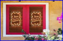 3D Color N325 Christmas Window Film Print Sticker Cling Stained Glass Xmas Fay
