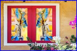 3D Color Painting D65 Window Film Print Sticker Cling Stained Glass UV Block Amy