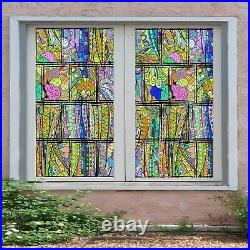 3D Color Pattern A537 Window Film Print Sticker Cling Stained Glass UV Sinsin
