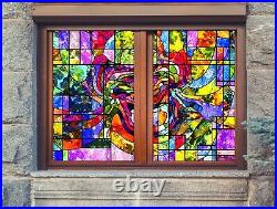 3D Color Pattern A86 Window Film Print Sticker Cling Stained Glass UV Sinsin