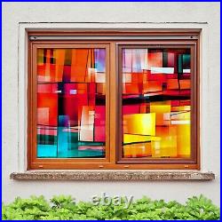 3D Color Pattern I305 Window Film Print Sticker Cling Stained Glass UV Block Amy